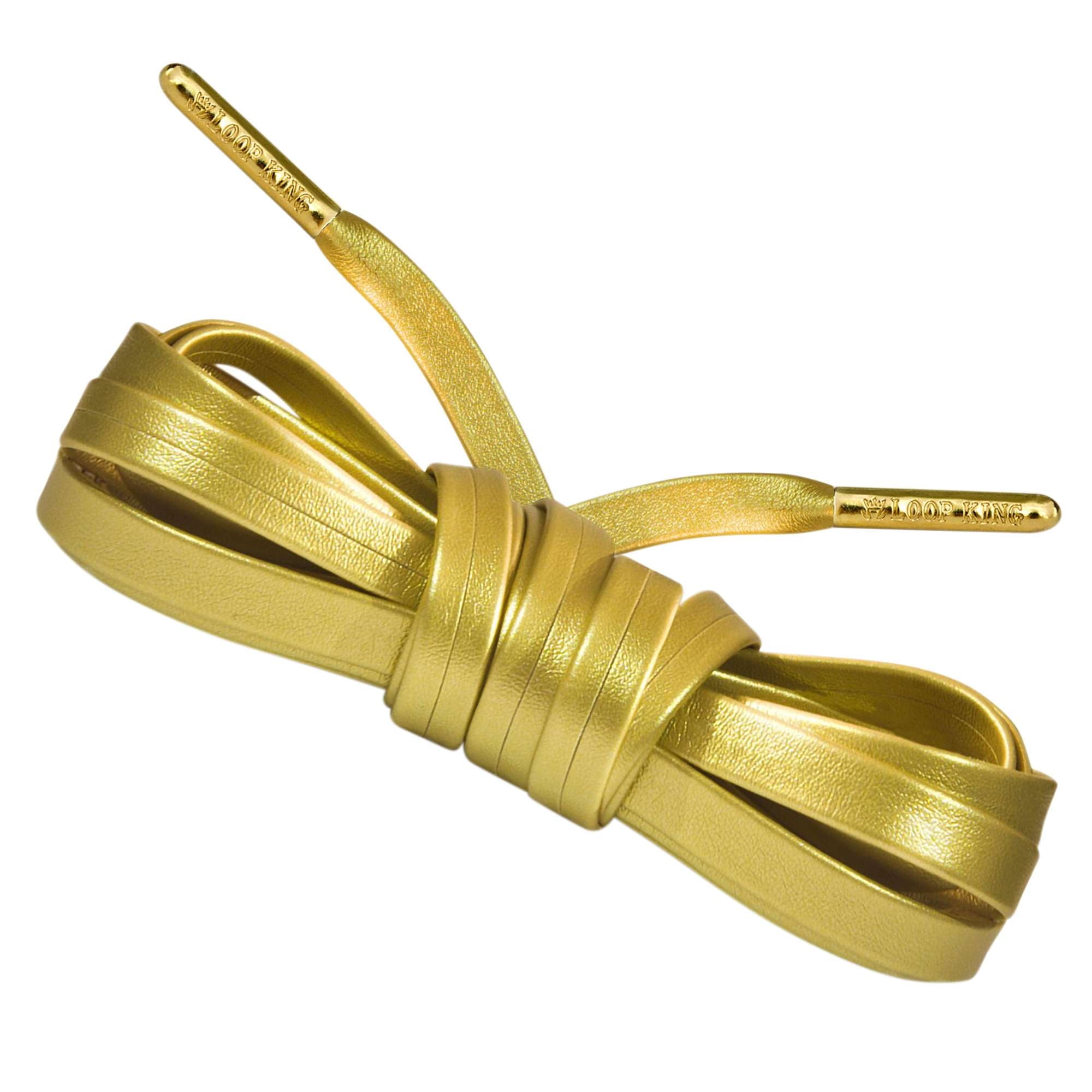 Loop King Laces Leather Shoe Laces with Metal Aglet Tips for Men