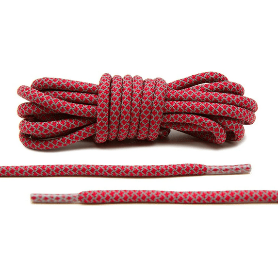 Loop King Shoe Laces - Durable Laces for Sneakers - Perfect for Athletic Adults and Kid - Red + Clear Plastic Tips - 90cm
