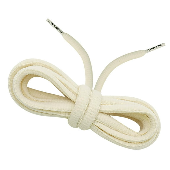 Loop King Shoe Laces - Oval/Sb Laces with Durable Plastic Tips - Perfect for Athletic Adults and Kids – Sail/Cream Plastic Tips – 1 Pair 55 inch