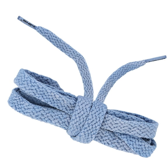 Loop King Shoe Laces- Premium Flat Cotton Laces for Sneakers with Durable Plastic Tips - Perfect for Athletic Adults and Kid - Light Blue Vintage Fade + Clear Plastic Tips - 1 Pair 36 inch