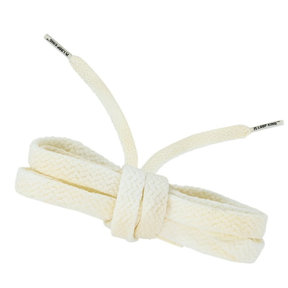Loop King Shoe Laces- Premium Flat Cotton Laces for Sneakers with Durable Plastic Tips - Perfect for Athletic Adults and Kid - Sail Vintage Fade + Clear Plastic Tips - 1 Pair 55 inch