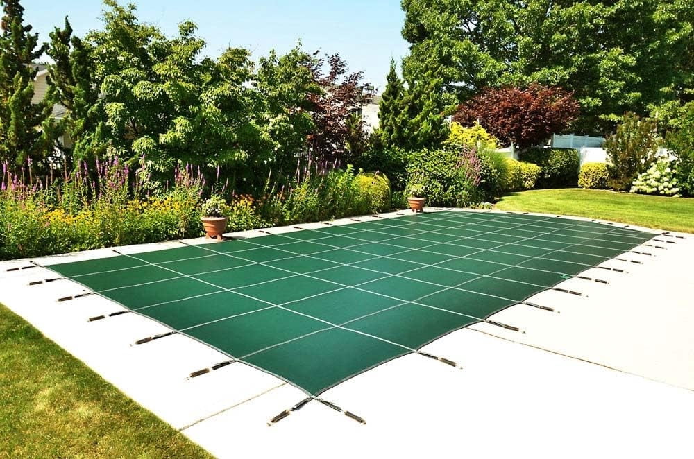 Loop-Loc Green Ultra-Loc II Solid Safety Cover Bundle with Pool Cover ...