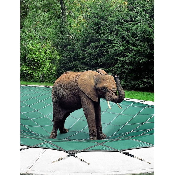 Loop-Loc Swimming Pool Cover. Safety Pool Cover for Pool Size: 14 x 28 with 4 x 8 Shape: Rectangle Including Extension .Super Dense II MESH Black. Item ID 893