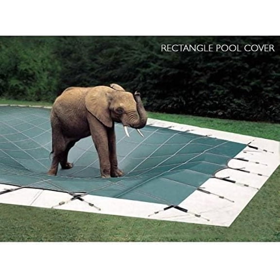 Loop-Loc Swimming Pool Cover. Safety Pool Cover for Pool Size: 14 x 28 Shape: Rectangle .Super Dense II Mesh Tan. Item ID 838