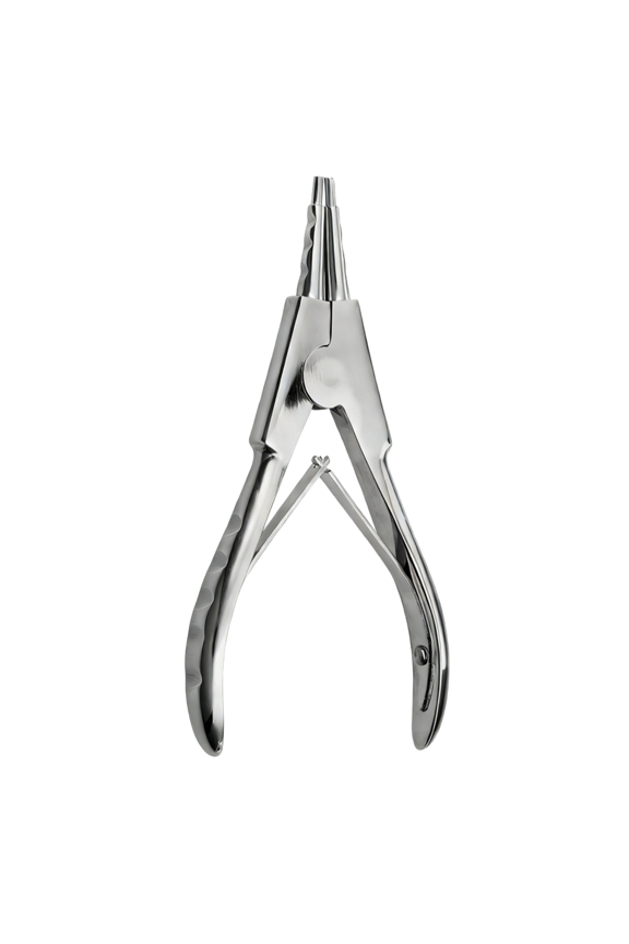 Loop Opening Pliers, 5.5 in / 14 cm Jewelry Piercing Tool, Stainless Steel for Captive Bead Rings, Spring-Loaded Nose Loop Pliers with Grooved Jaws & Comfort Grip for Body Piercing
