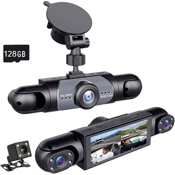 Loop Recording, Parking MonitorSaker Full View Car Dashcam System: 360° Full View Car Dashcam System - 4 Channel Dash Cam for Cars Front/Rear/Left/Right - Night Vision