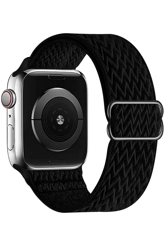Loop Strap Compatible with Apple Watch Bands 42mm 44mm, Women Men Adjustable Stretch Sport Nylon Watch Bands , Black