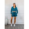 thumbnail image 1 of Loop Terry Zip Up Cropped Hoodie and Drawstring Waist Shorts Set, 1 of 10