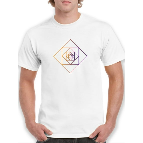 Loop of colorful squares Men White T-Shirt, Male Small