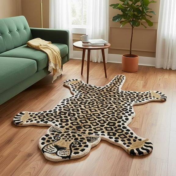 LoopCut Premium Hand-Tufted Tiger Wool Area Rug (Tiger A, 2' x 3')