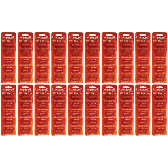 Loopacell 12 Volt Alkaline Alarm Remote Battery MN21 / A23 100 Pack