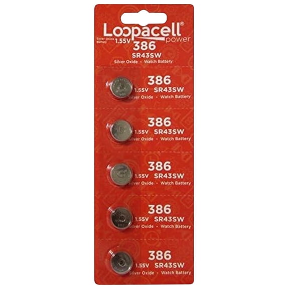 Loopacell 386 SR43SW 1.55 Volts Silver Oxide - 5 Packs