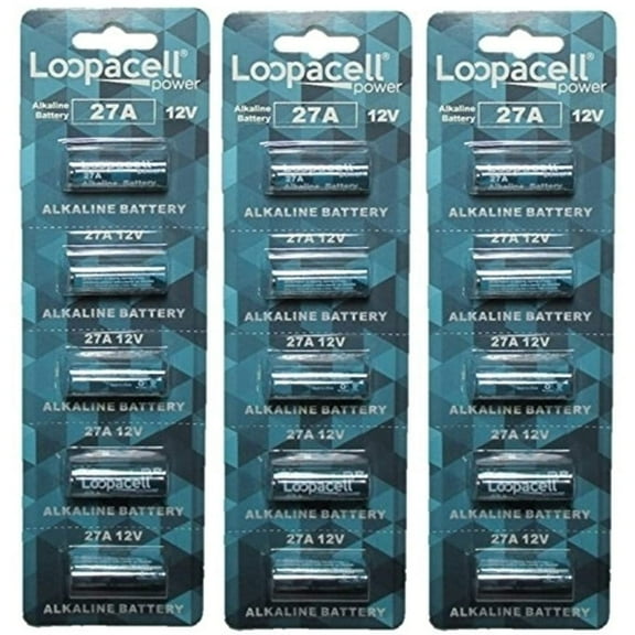 Loopacell A27 12V Battery MN27 27AE 23-279 GP27 27A 27GA Pack of 15