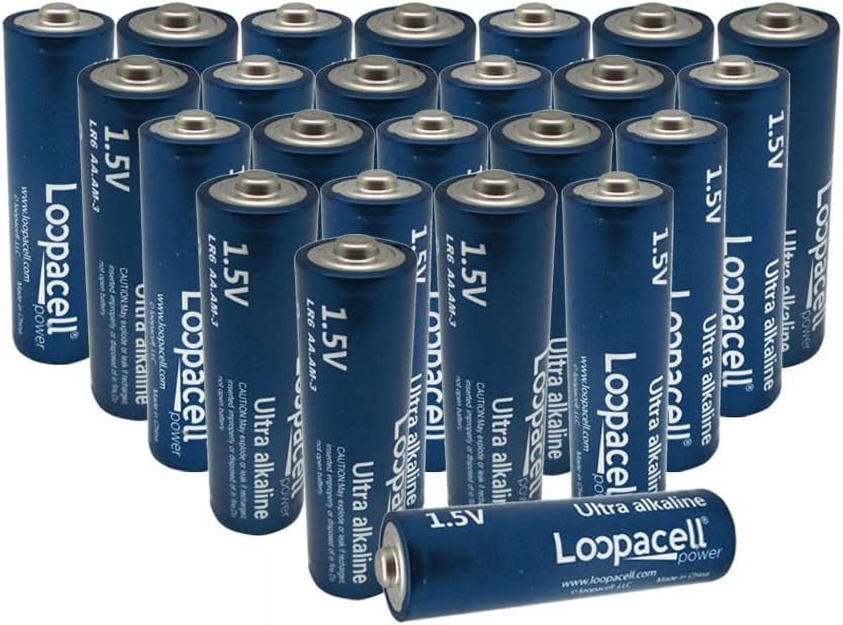 Loopacell AA Alkaline Batteries (Pack of 24) 1.5V