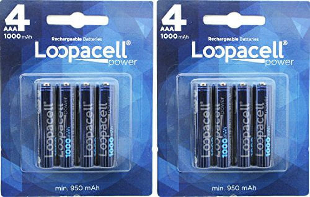 Loopacell AAA Ni-MH Rechargeable Batteries (Pack of 8)