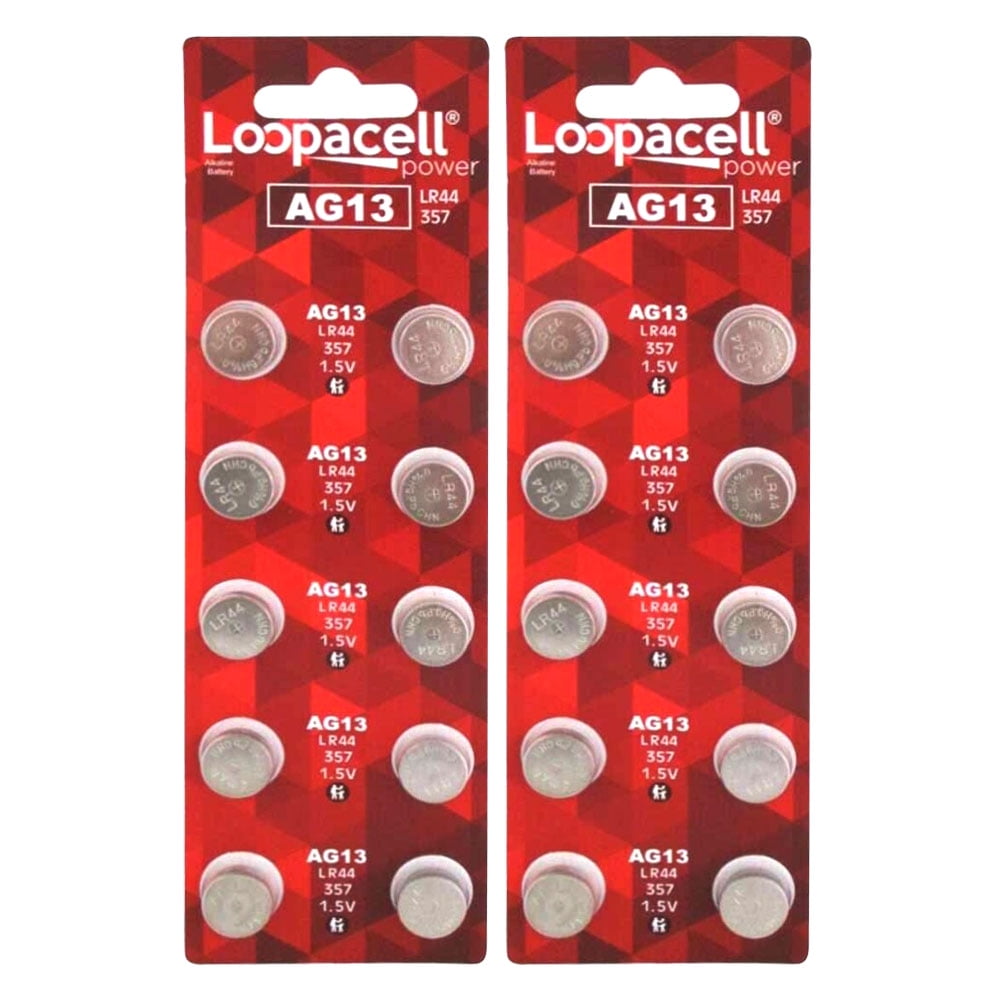 Loopacell AG13 LR44 L1154 357 A76 Batteries 20 Pack