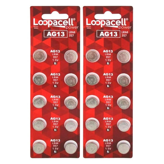 Loopacell AG13 LR44 L1154 357 A76 Batteries 20 Pack