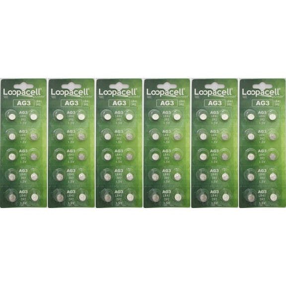 Loopacell AG3 Button Cell Alkaline Watch Battery x 60