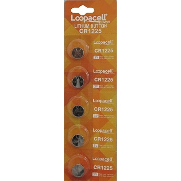 Loopacell CR1225 3V Micro Lithium Button Coin Cell Battery 5 Pcs