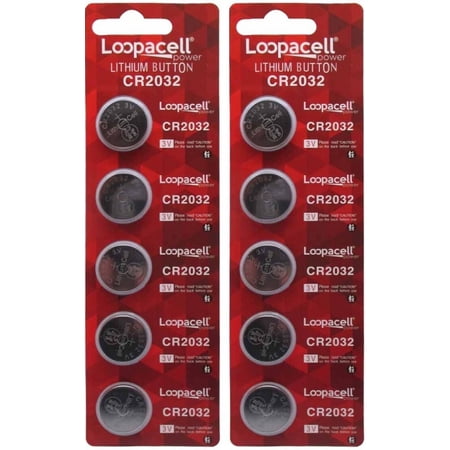 Loopacell Lithium 3V Batteries CR2032 10 Pack