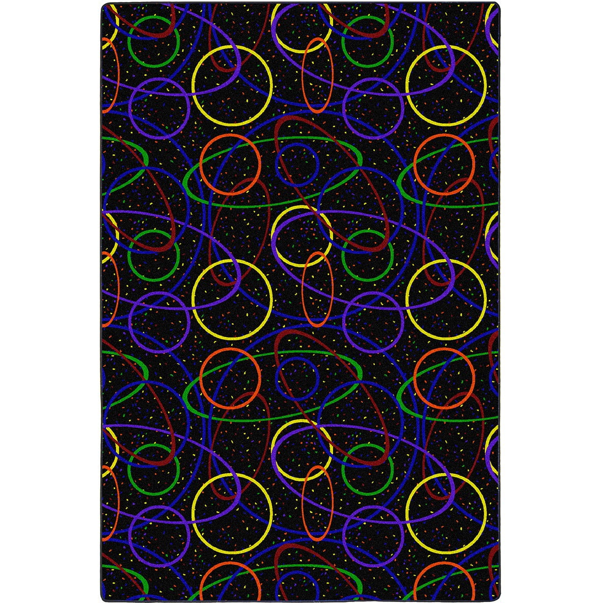 Neon Glow Black Synthetic 4' x 6' Tufted Gaming Area Rug