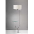 thumbnail image 1 of Looped Chrome Floor Lamp with Glass Cocktail Tabletop, 1 of 2