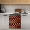 thumbnail image 1 of Looped Hexagons Orange Red Black Dishwasher Magnet Cover Decorative Sticker for Home Cabinet Kitchen 23" x26", 1 of 5