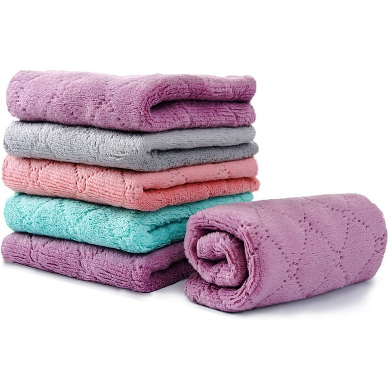 Microfiber Dish Towels - Soft, Super Absorbent and Lint Free Kitchen Purple