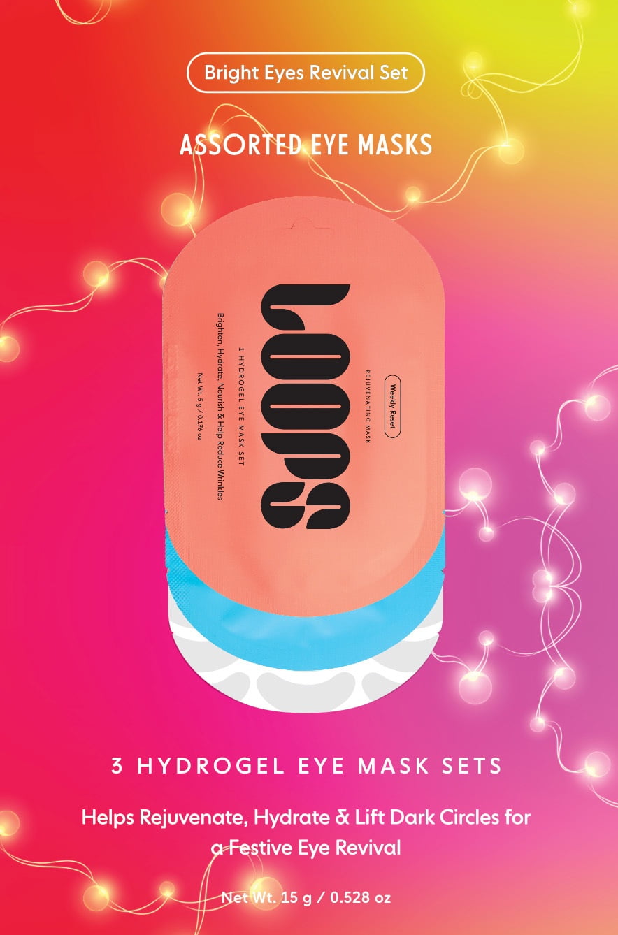 Loops Bright Eyes Revival Set Assorted Eye Masks, 0.528 oz, 3 Pack