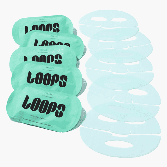Loops Clean Slate Detoxifying Hydrogel Face Mask, Set of 5