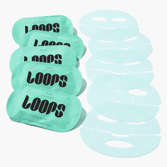 LOOPS Clean Slate Detox Hydrogel Face Mask | Cleansing, Purifying & Hydrating | 5 Pack