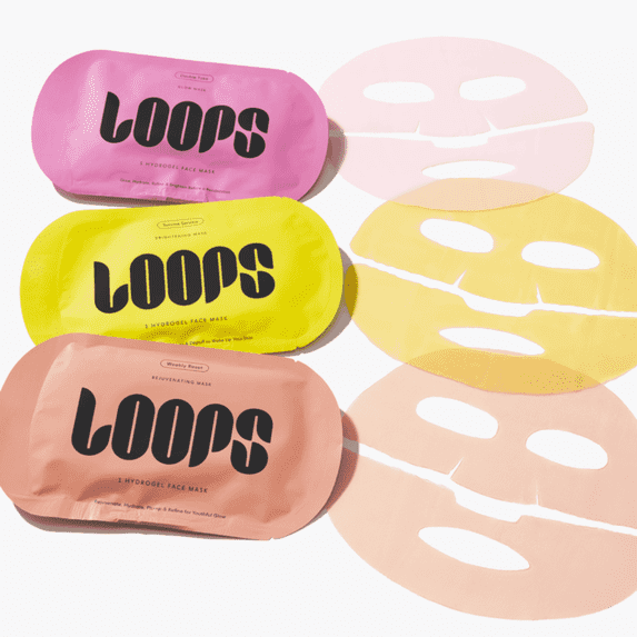 LOOPS Glow Gang Assorted Hydrogel Face Masks | 3 Glow-Boosting Korean Masks | All Skin Types