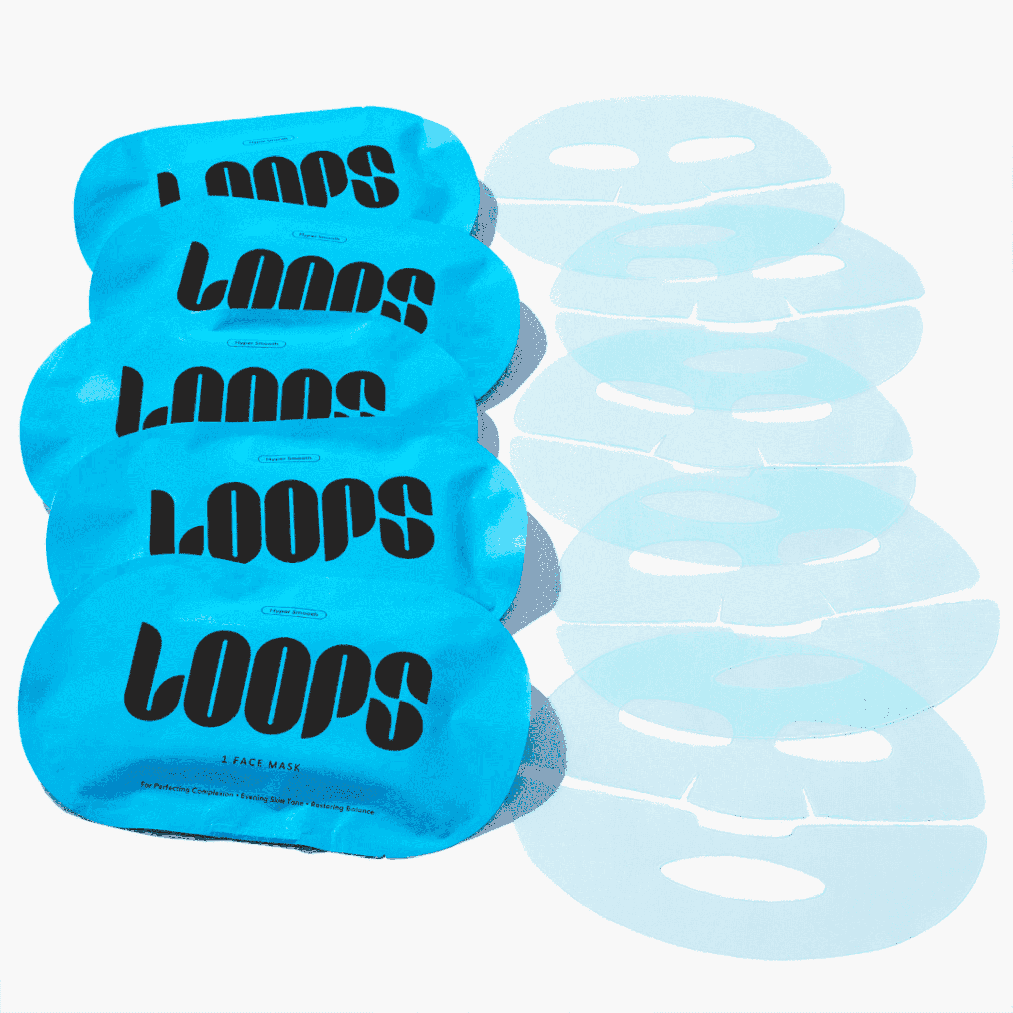 LOOPS Hyper Smooth Dark Spot Hydrogel Face Mask | Evens Skin Tone | 5 Pack