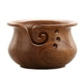 thumbnail image 1 of Loops & Threads 6" x 3" Curvy Sheesham Wood Yarn Bowl - Wooden Yarn Bowl for Knitting - Crochet - Weaving - Arts & Crafts - 1 Pack, 1 of 2