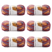 Loops & Threads Charisma Yarn, Soft Bulky Weight Acrylic for Quick Knitting, Assorted Colors, 3.5 oz., 6-Pack