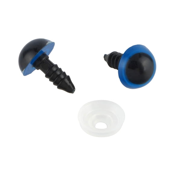 Loops & Threads Craft Eyes, Blue and Black Amigurumi Safety Eyes with Washers, Blue, 12mm, 12 Pack (72 Total Sets)
