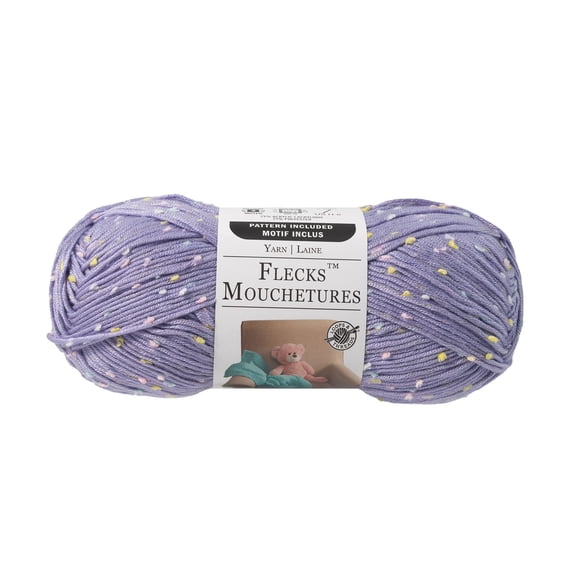 Loops & Threads Flecks Yarn - Yarn for Knitting, Crochet, Weaving, Arts & Crafts - Violet, Bulk 18 Pack