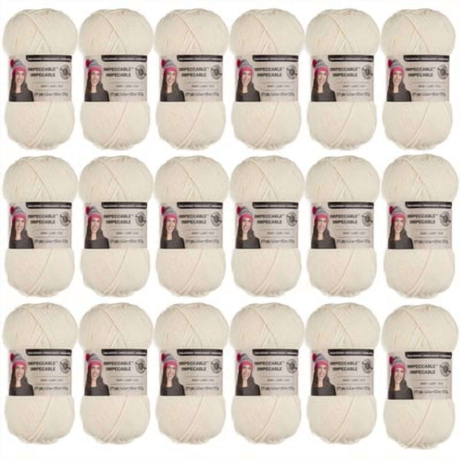 Loops & Threads Impeccable Solid Yarn - Solid Yarn for Knitting, Crochet, Weaving, Arts & Crafts - Aran, Bulk 18 Pack