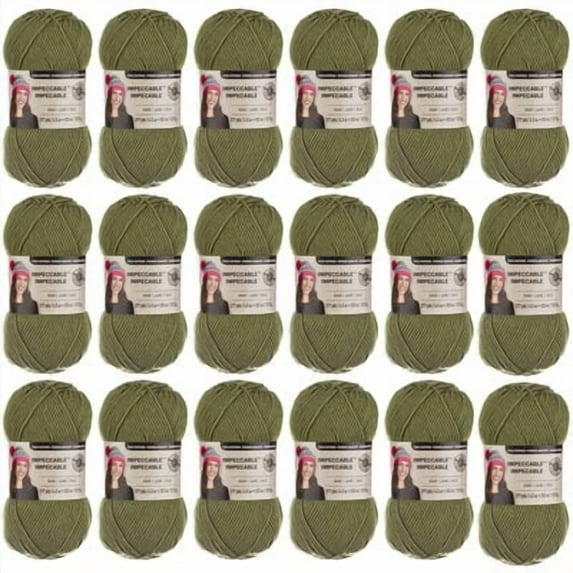 Loops & Threads Impeccable Solid Yarn - Solid Yarn for Knitting, Crochet, Weaving, Arts & Crafts - Forest, Bulk 18 Pack