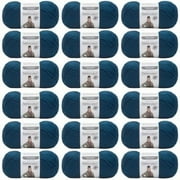 Loops & Threads Impeccable Solid Yarn - Solid Yarn for Knitting - Crochet - Weaving - Arts & Crafts - Sapphire - Bulk 18 Pack