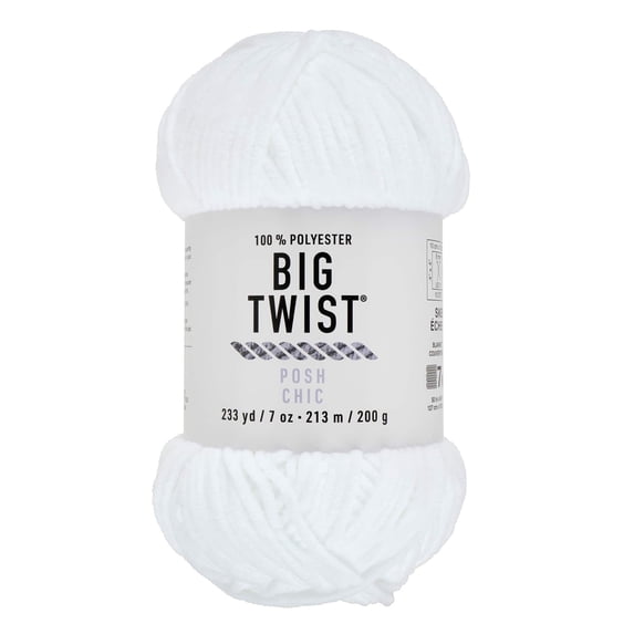 Big Twist Posh Purl Yarn, Soft Plush Bulky Weight Polyester, Assorted Colors, 7 oz. / 233 Yards, 6-Pack