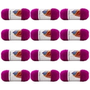 Loops & Threads Soft Classic Neon Yarn - Neon Yarn for Knitting, Crochet, Weaving, Arts & Crafts - Neon Violet, Bulk 12 Pack