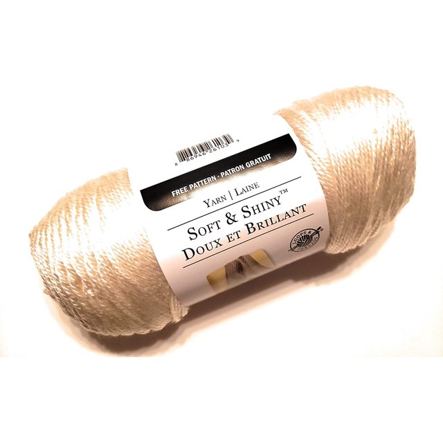 Loops & Threads Soft & Shiny Yarn, 1 Ball, Cream, 6 ounces