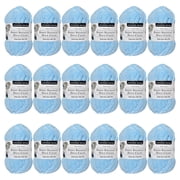 Loops & Threads Sweet Snuggles Yarn - Solid Yarn for Knitting, Crochet, Weaving, Arts & Crafts - Sky Blue, Bulk 18 Pack