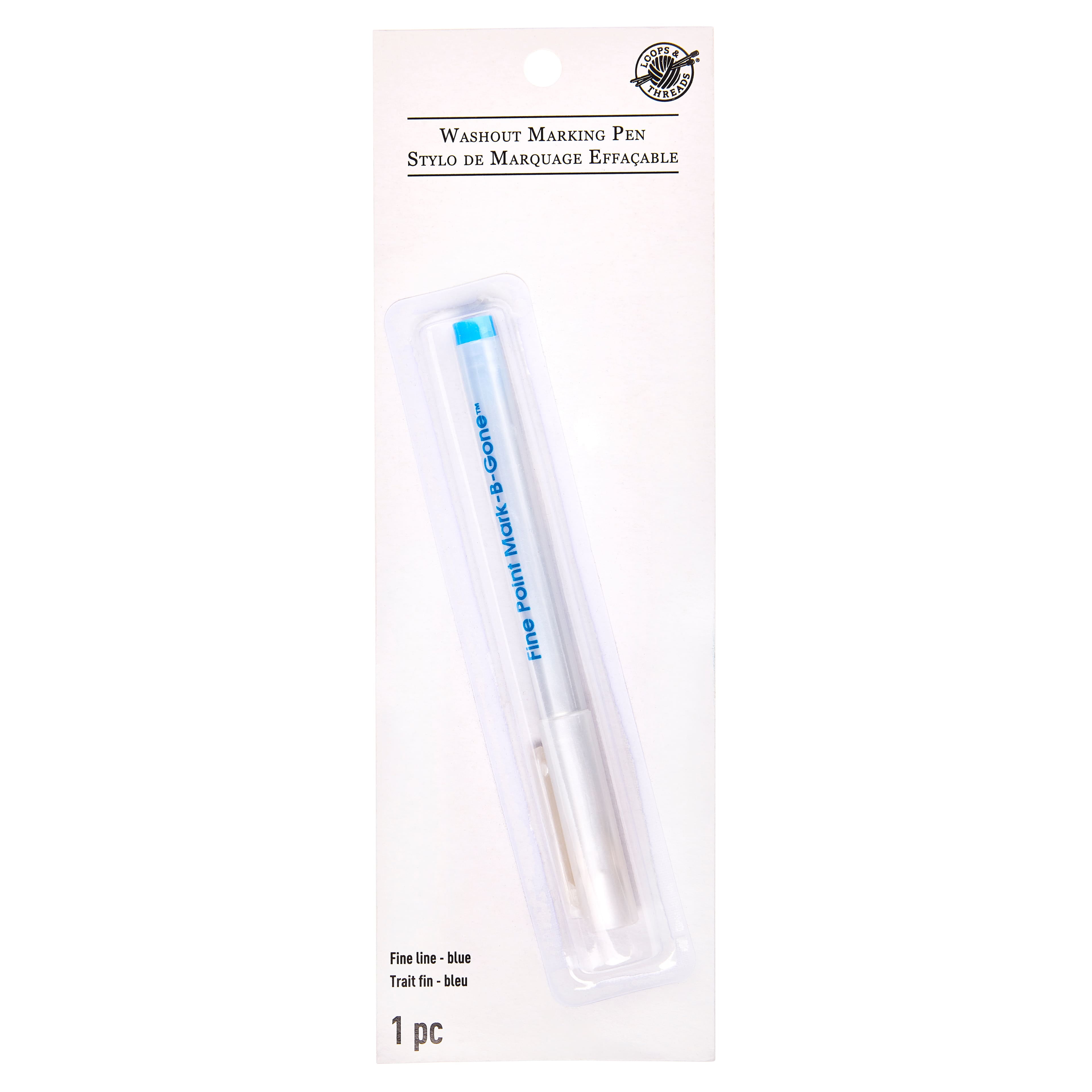 LEONIS Water Erasable Fabric Marking Pen Blue 5 5 Count (Pack of 1), White