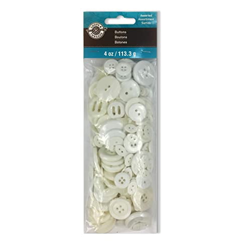 Loops & Threads White Buttons Value Pack - Walmart.com