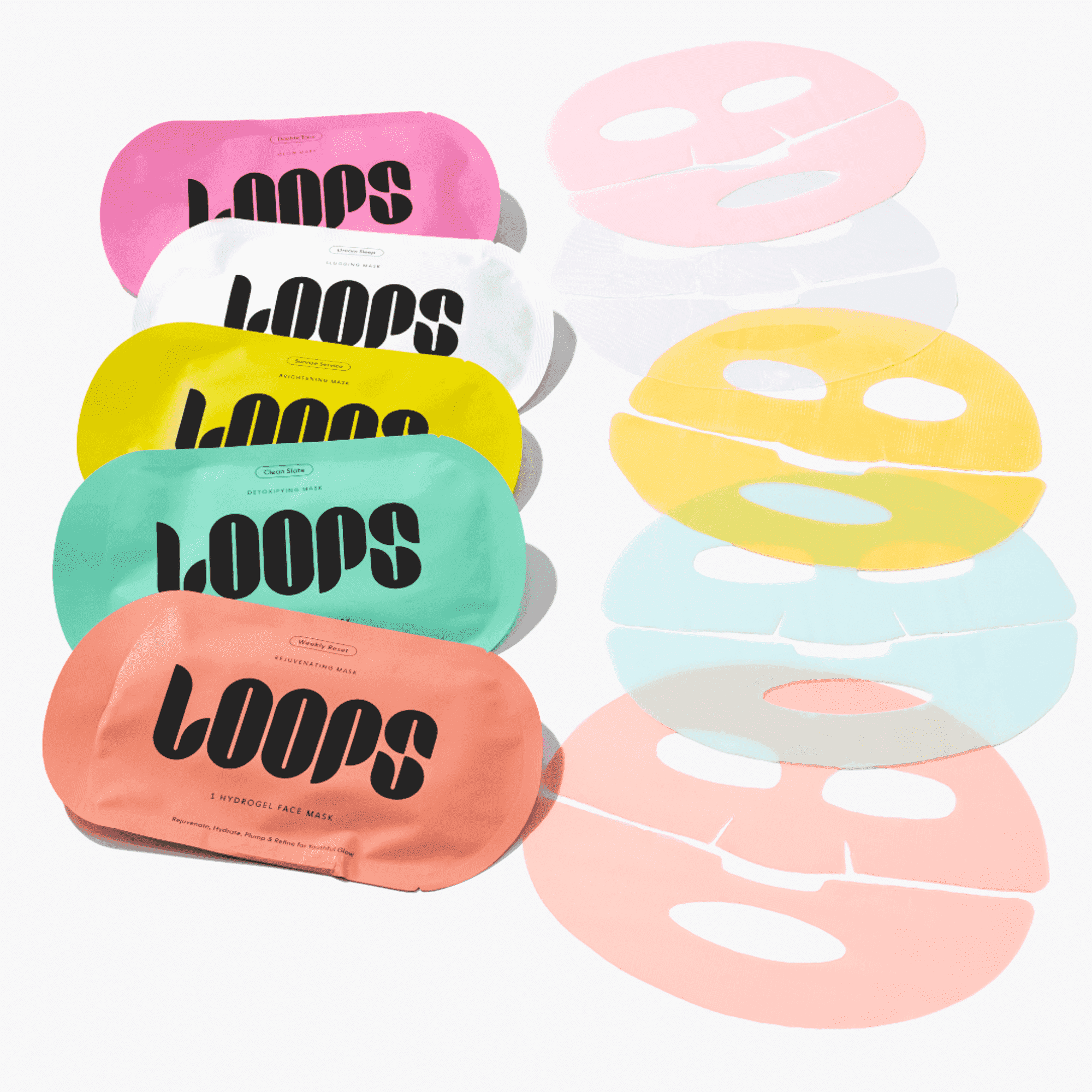 LOOPS Variety Loop Hydrogel Face Masks | 5 Best-Selling Korean Masks | All Skin Types
