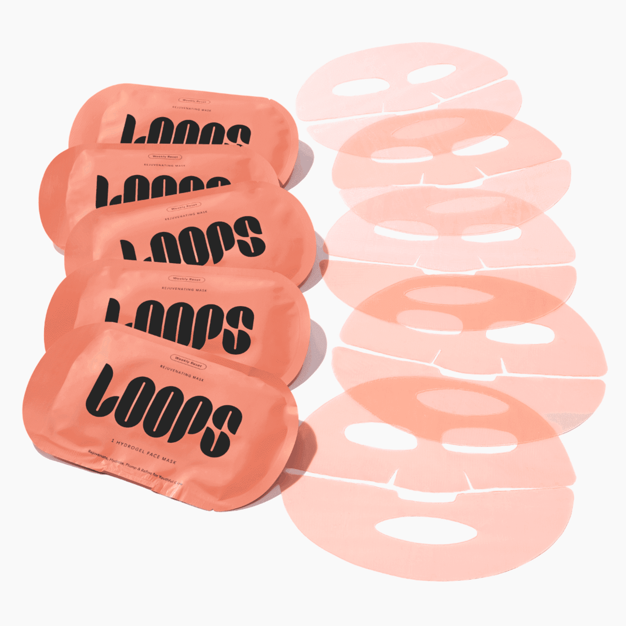 LOOPS Weekly Reset Rejuvenating Hydrogel Face Mask | Plumping & Pore Refining | 5 Pack