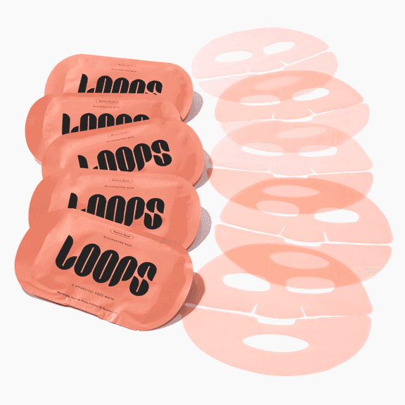 LOOPS Weekly Reset Rejuvenating Hydrogel Face Mask | Plumping & Pore Refining | 5 Pack