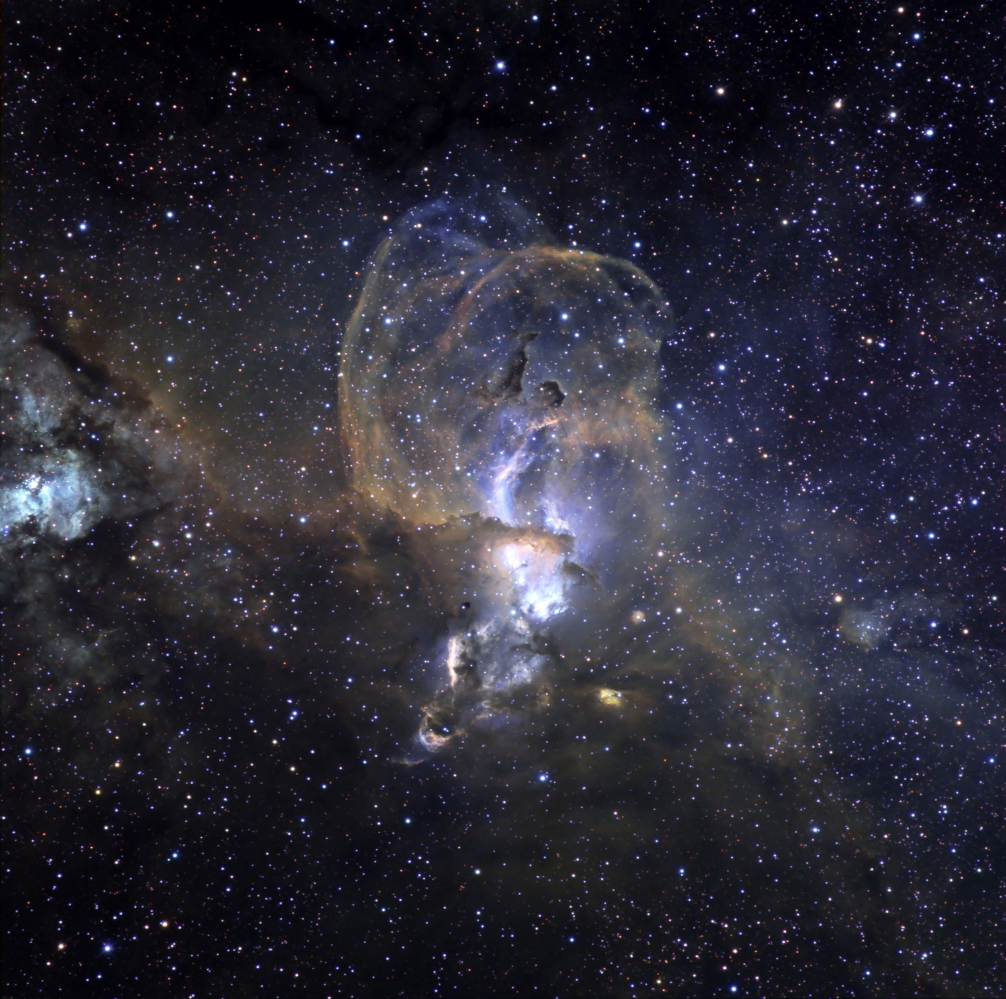 Loops of NGC 3576 Canvas Art - Ken CrawfordStocktrek Images (28 x 28)